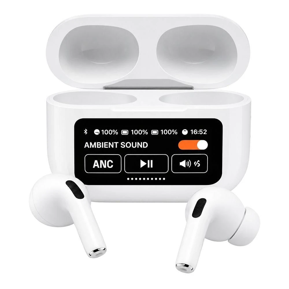 Fone de Ouvido MDM Bass Booster com ANC e Tela LCD 5.3 Branco
