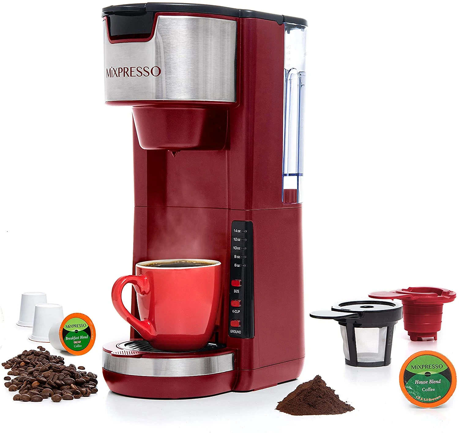 Mixpresso Single Serve 2 in 1 Coffee Brewer KCup Pods