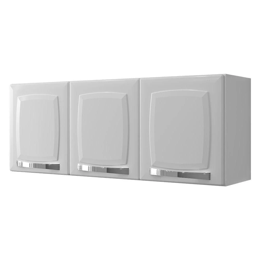 Armário Aéreo De Cozinha Branco 3 Portas Rose