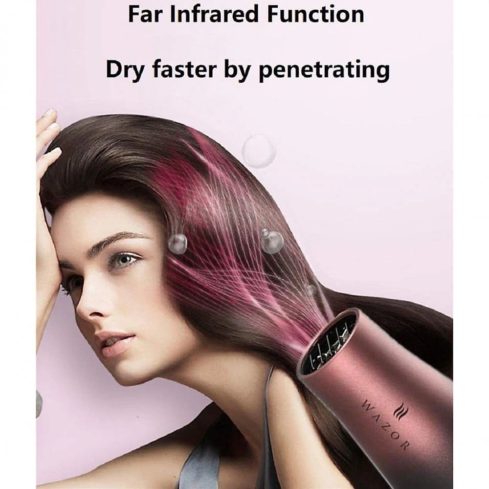 Wazor Secador de Cabelo Profissional Iônico com Difusor 1875W Preto