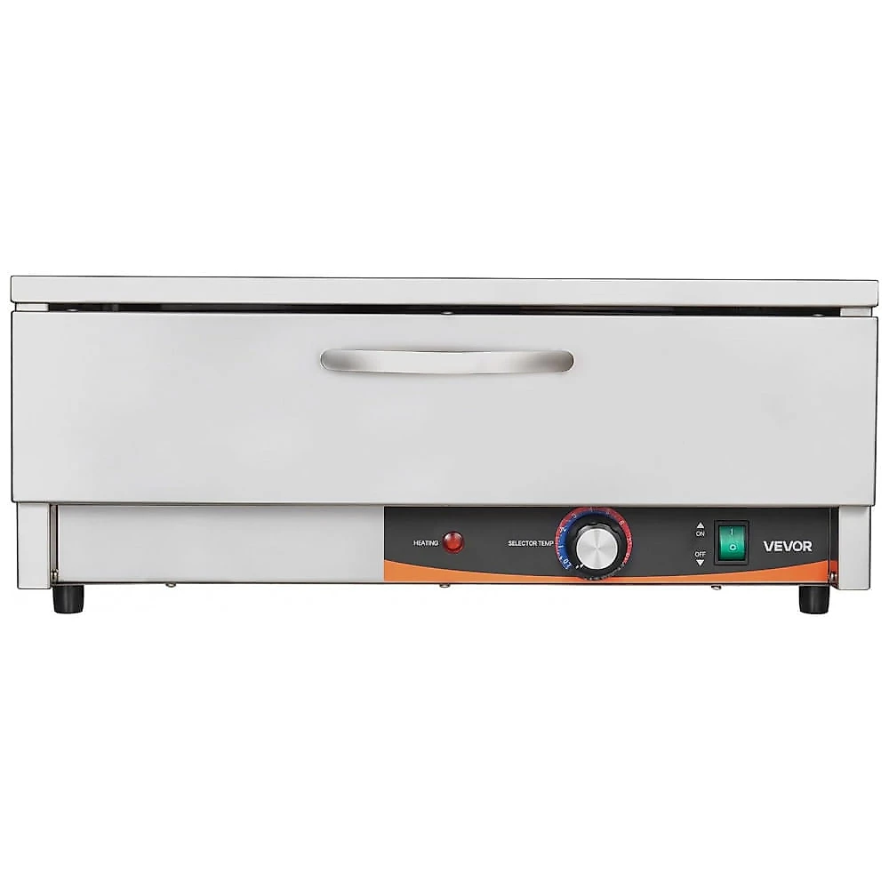Aquecedor de Gaveta Comercial VEVOR Inox 1 Gaveta 30–85°C Pernas Removíveis 110V