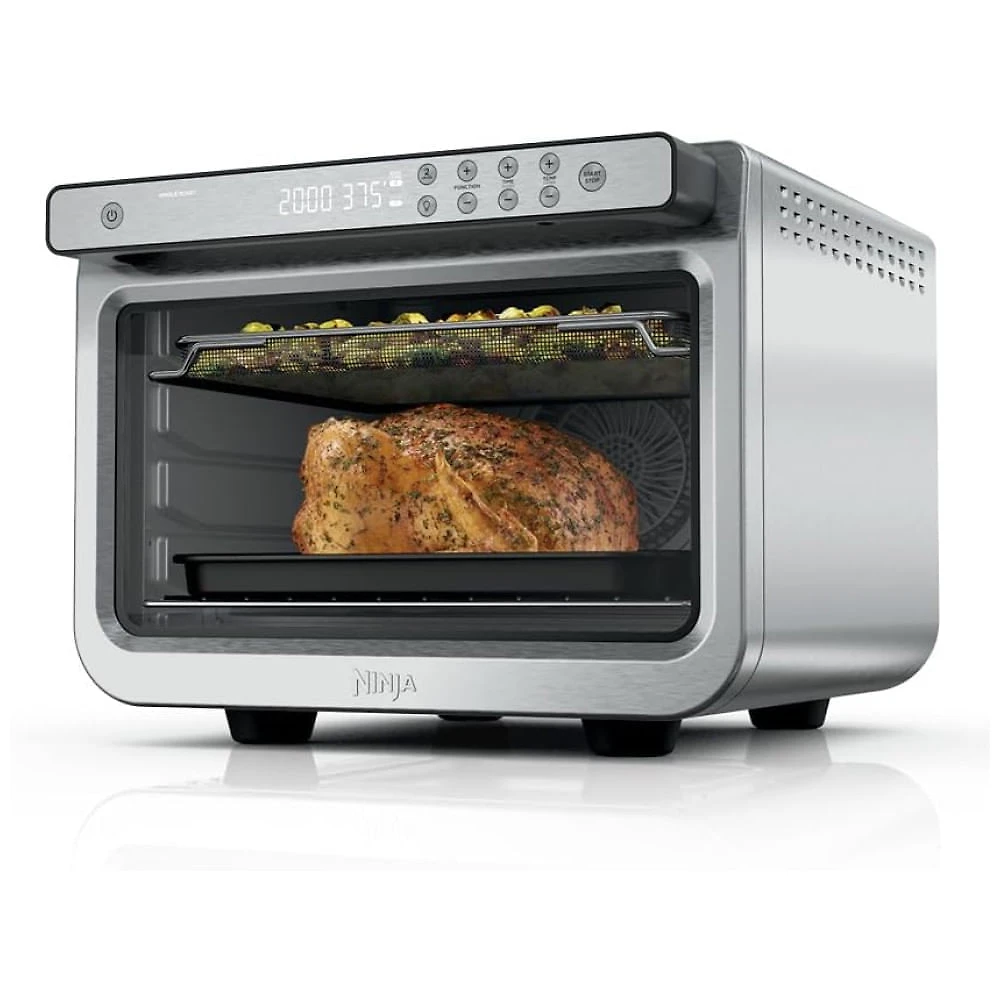 Forno Elétrico de Bancada Digital 10 em 1 com Função Air Fryer, Aço Inoxidável, 110V 1800W, Ninja Prestige Smart XL DT501
