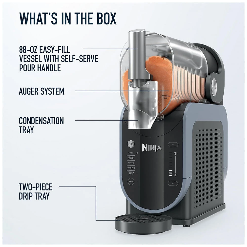 Ninja Máquina de Raspadinha FS301 Fabricador Bebidas Congeladas RapidChill 5 Predefinições Preto Premium Sem Gelo 110V