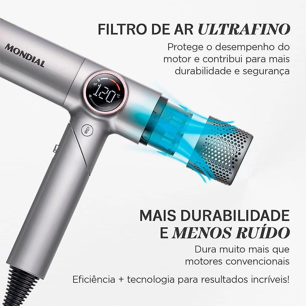 Secador mondial ultra sonic by juliette scp-ju-04-us bldc com cabo dobrável 220v