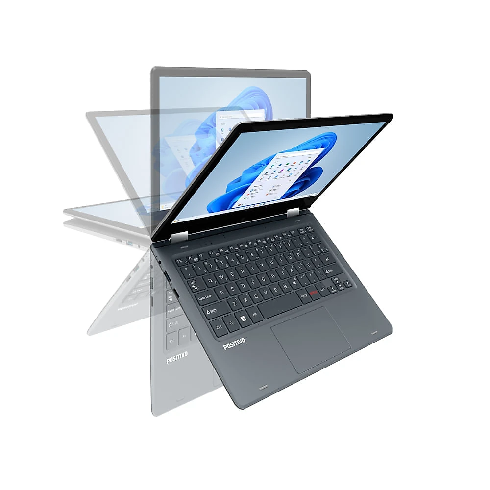 Notebook 2 em 1 Positivo Duo C464D-2 Intel® Celeron® Windows 11 Home 11,6" - Cinza Escuro - Inclui Microsoft 365*