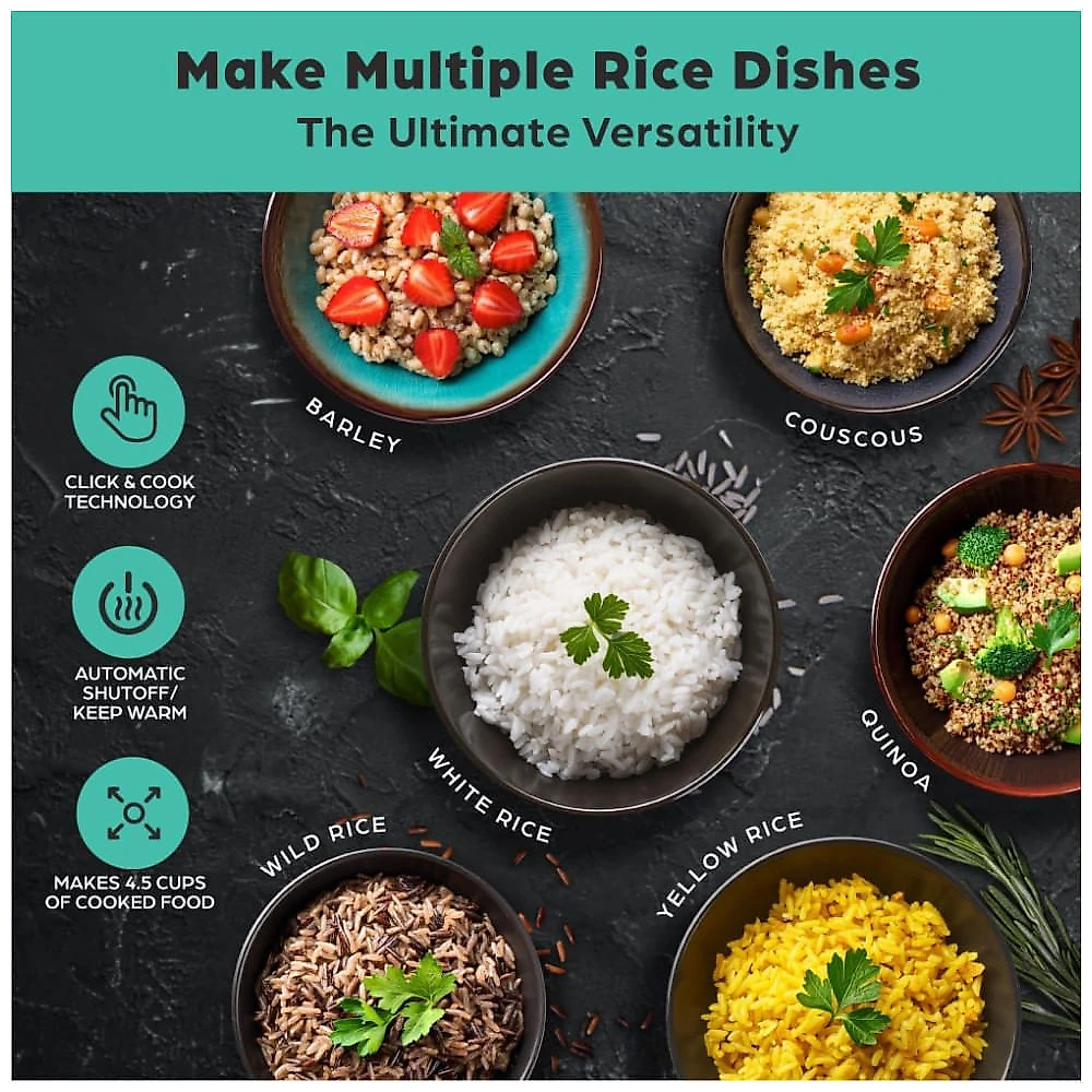 Rice Robot: Panela de Arroz Livre de Substâncias Tóxicas, 1 L, Bandeja Vapor Inox, Copos Medidores, Receitas.EMSON
