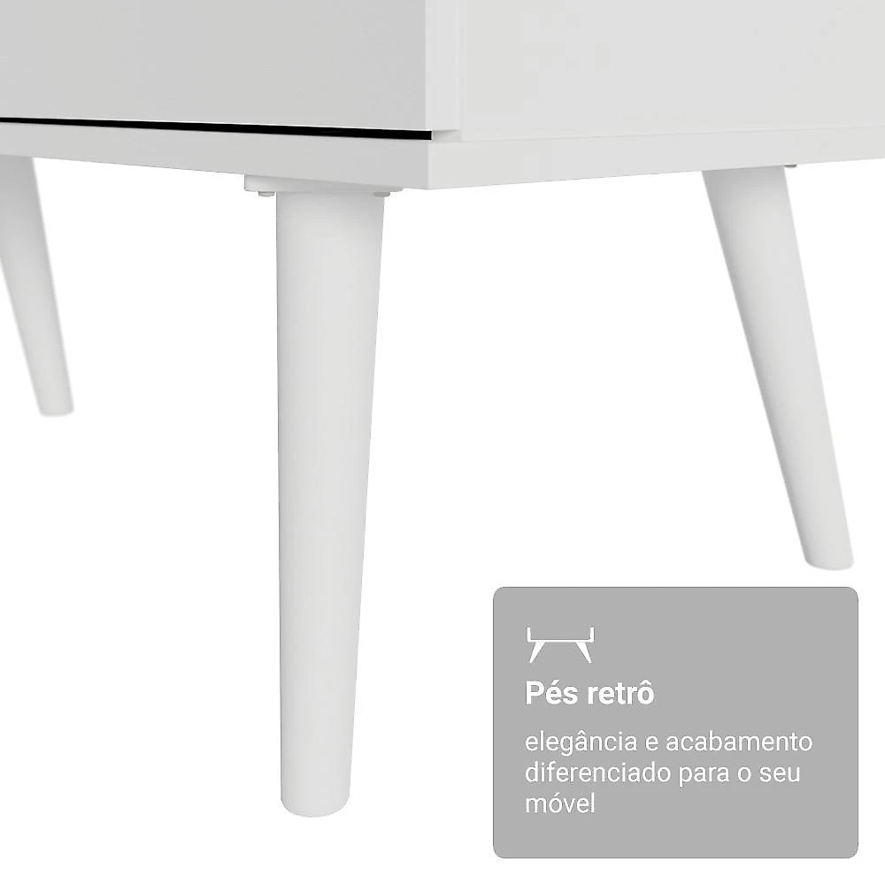Escrivaninha mesa de estudos de canto 3 gavetas branco lisboa madesa