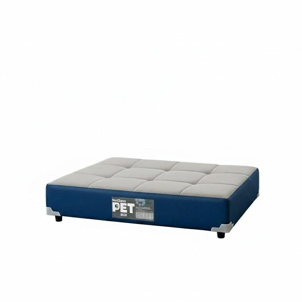 Cama Pet Netsono Cachorro Grande Cinza e Azul Madeira de Eucalipto e Corano 100x80x19cm