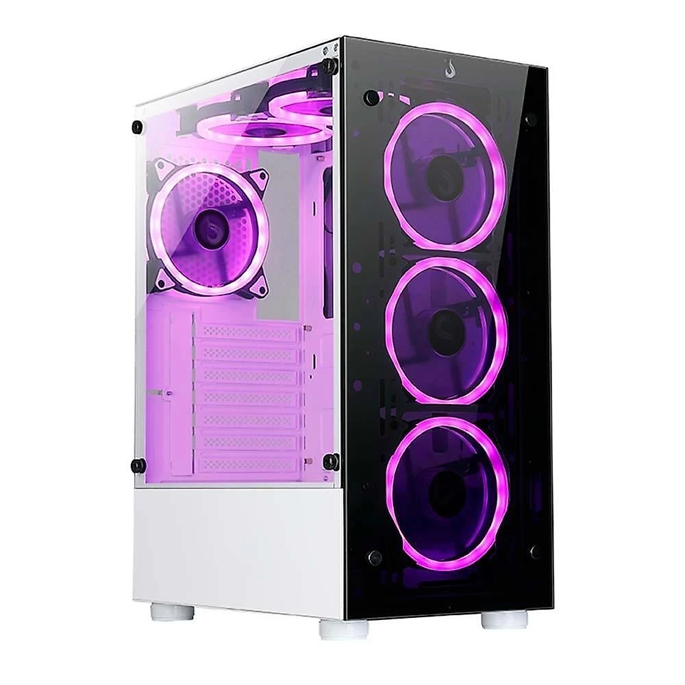 Gabinete Gamer Rise Mode Glass 06X Frost, Mid Tower, ATX, Frontal e Lateral em Vidro Temperado, Sem FANs, Branco - RM-WT-06X-FW