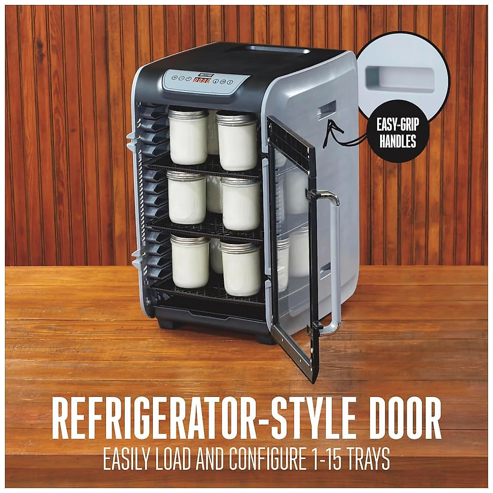 Desidratador de Alimentos Weston 75-1501-W 15 Bandejas 900 W Controle Digital 32°C a 71°C Porta Transparente