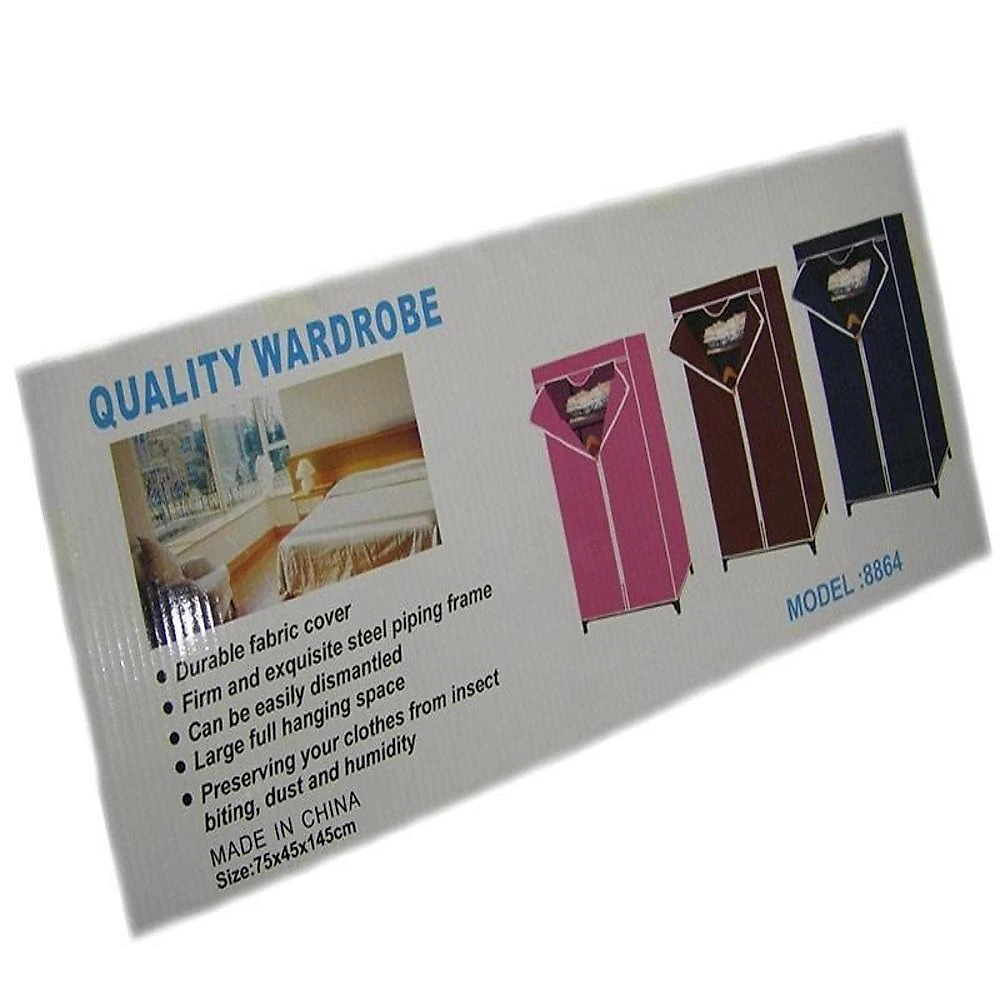 Guarda-roupa Portátil Com Zíper E Cabideiro Organizador Dobrável Com Prateleiras Rosa