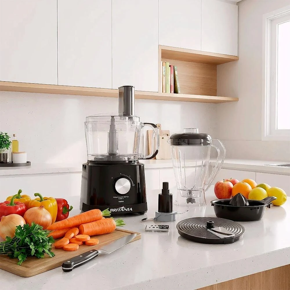 Multiprocessador 5 em 1 Britânia BMP10A, 1000 Watts, Preto - 220 Volts