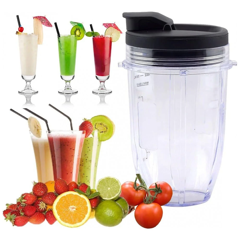 Kit Copos Reposição Ninja 532 ml ABTER Preto Tampas Sip Seal para BL450 BL480 BL642 BN401
