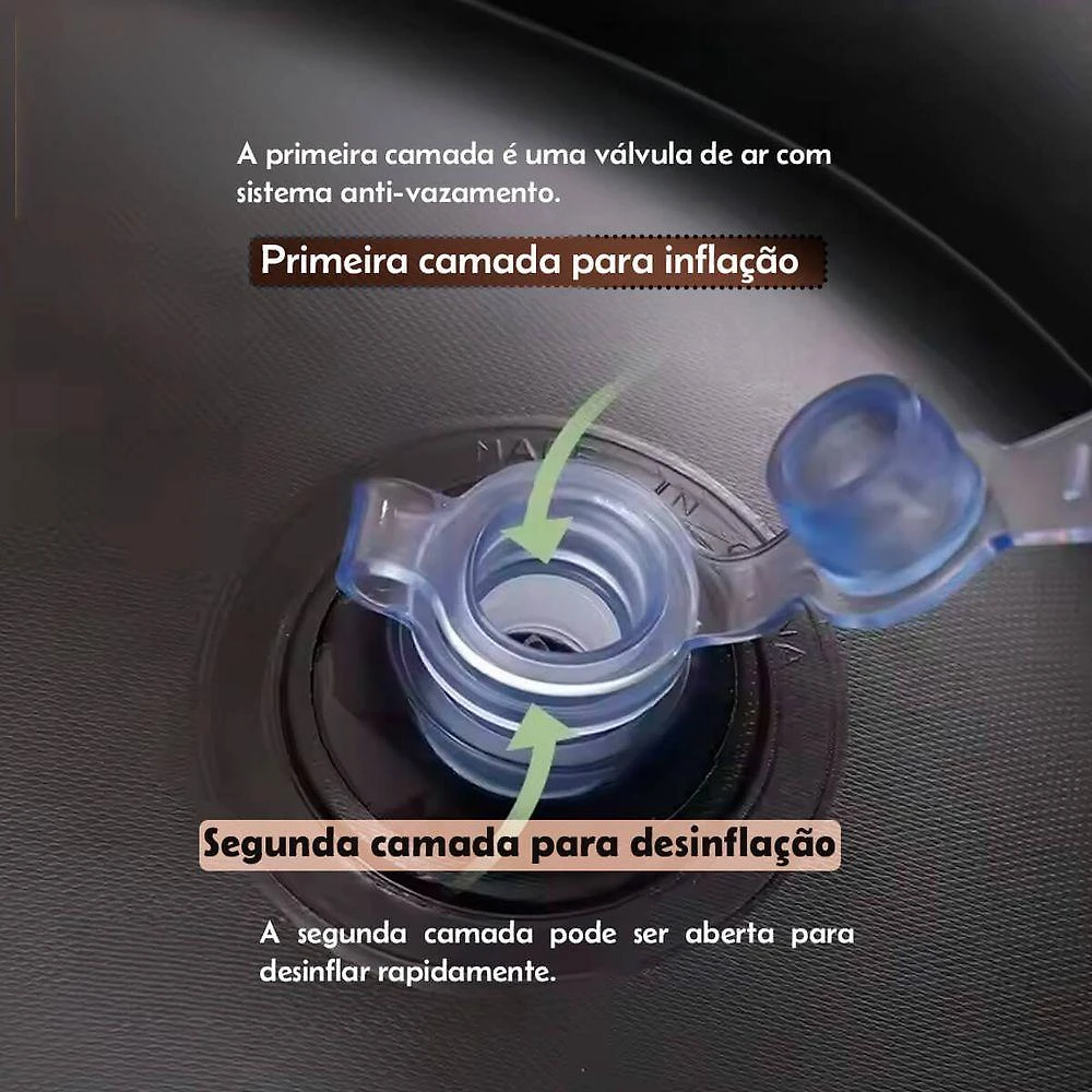 Sofá Poltrona Inflável Com Puff E Bomba De Enchimento Marrom