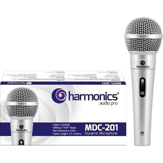 Microfone harmonics mdc201 dinâmico supercardióide prata