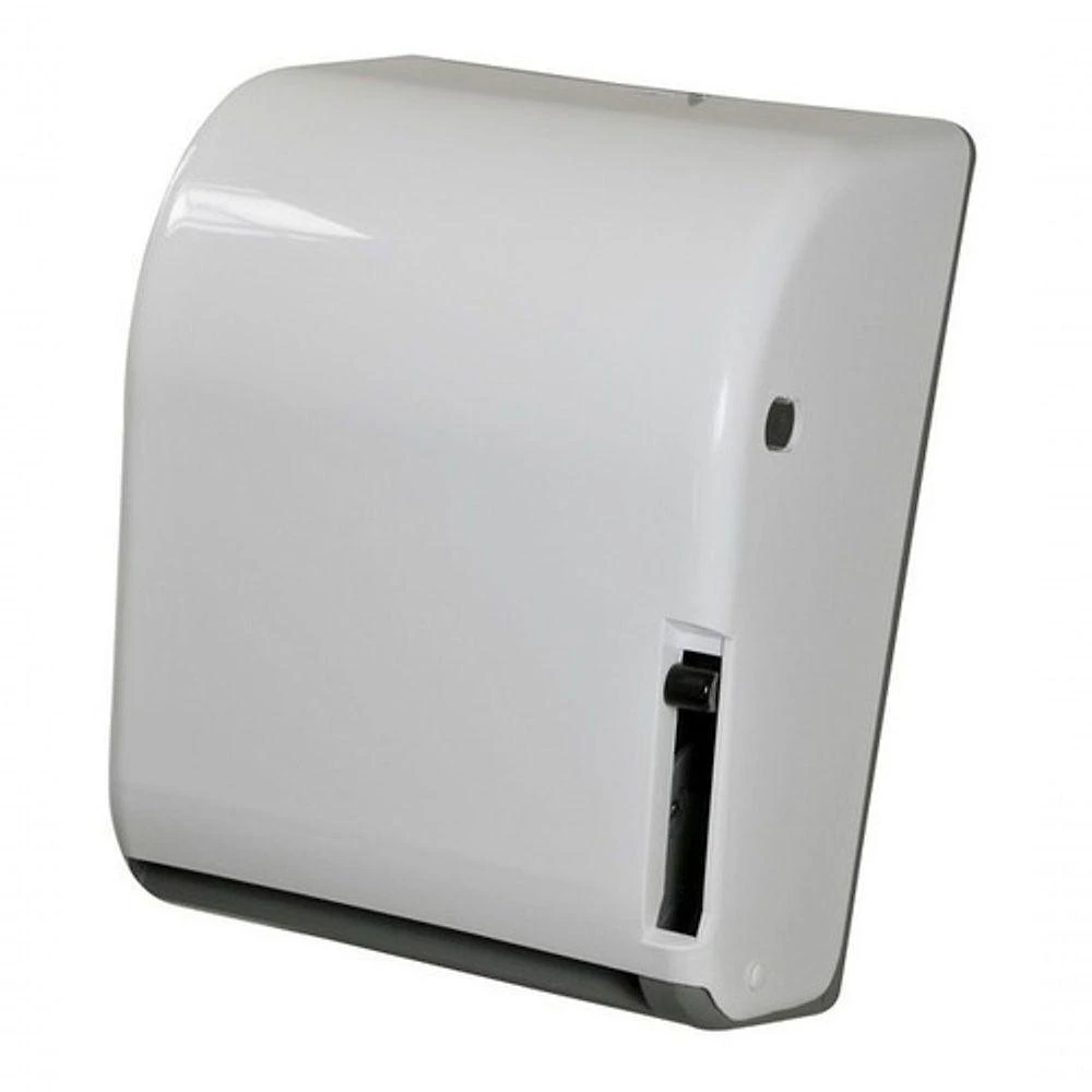Dispenser Papel Toalha Bobina Alavanca N17 Até 200M em ABS com Trava Branco Cinza Higipack