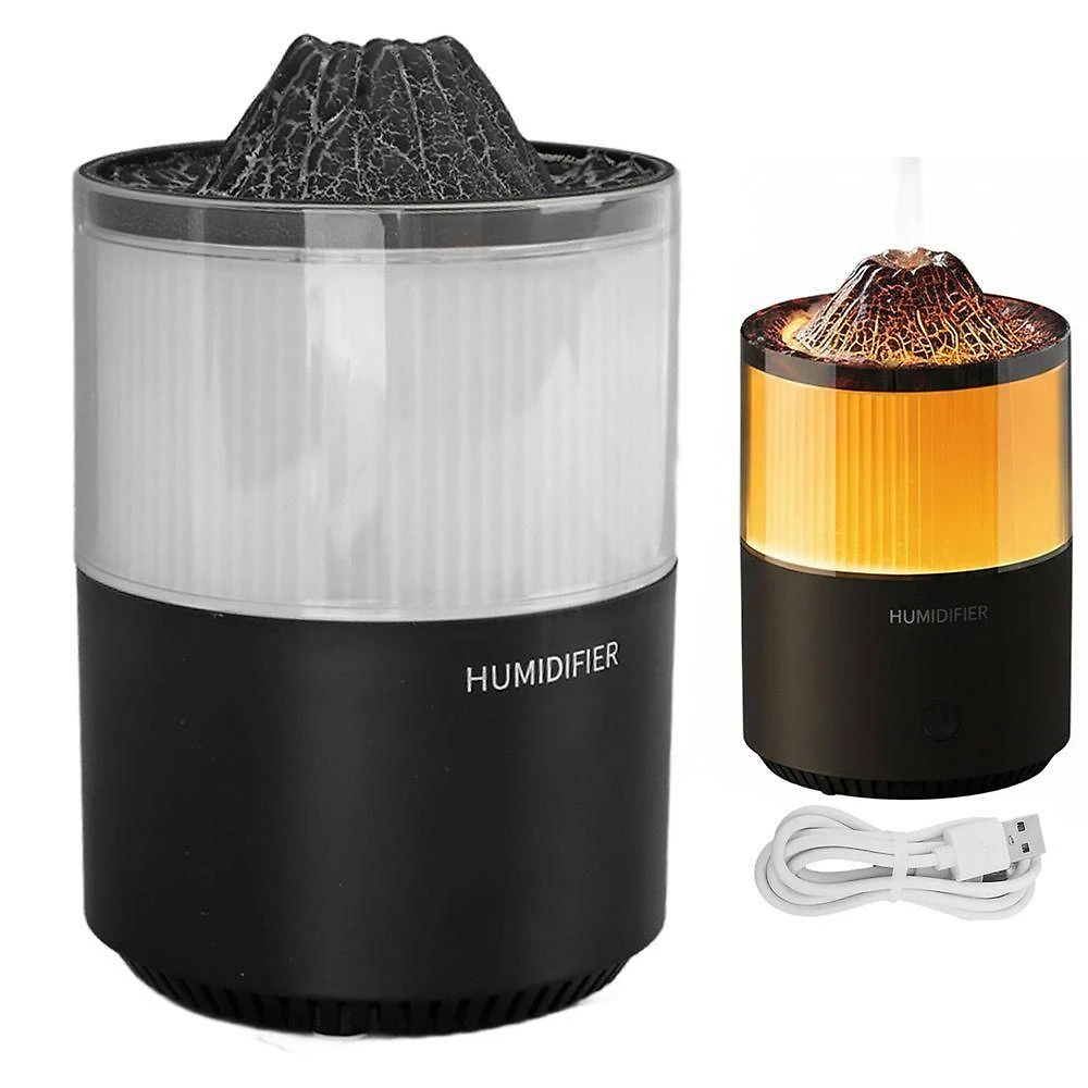 Umidificador Vulcão BSL3890 Leva Pra Casa 0,2L com Aromaterapia e Luz LED Preto 110V