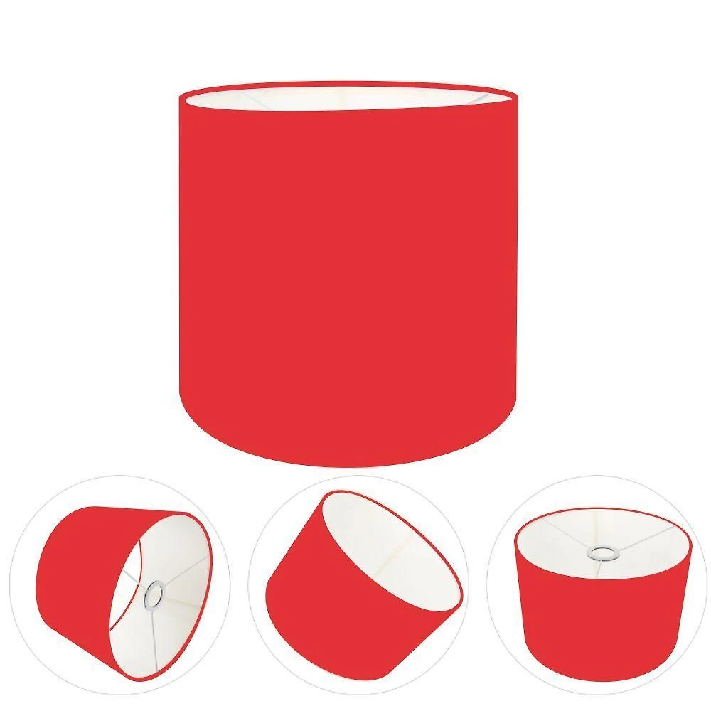 Cúpula Abajur E Luminária Cilíndrica Vivare Cp-7007 ø20x22cm - Bocal Nacional Vermelho