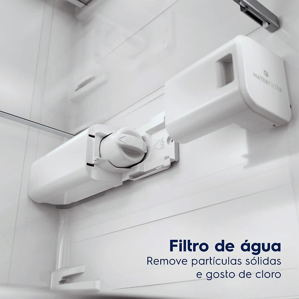 Geladeira Electrolux Frost Free Inverter 481L AutoSense e Água e Gelo na Porta Side by Side Inox Look (ES4WS) 110