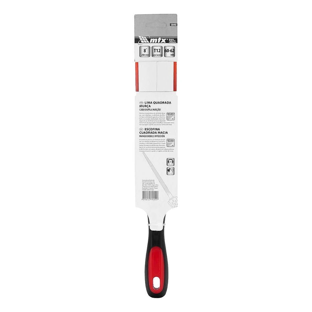 Lima Quadrada Murça 200mm 8'' 1584455 para Acabamento em Peças Metálicas Cabo Dupla Injeção MTX
