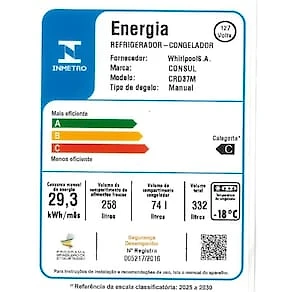 Refrigerador Consul CRD37MB Cycle Defrost Duplex 332L Branca 110V