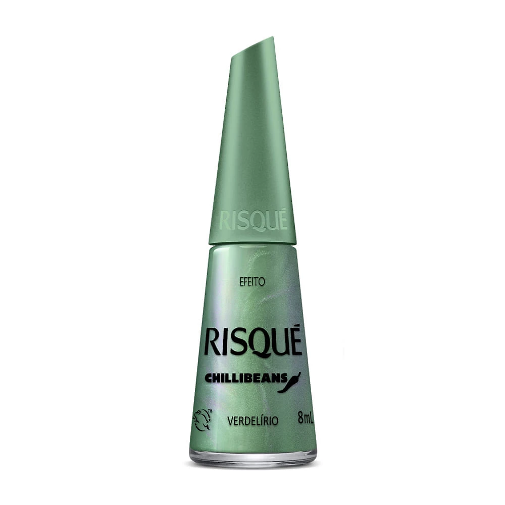Miniatura Esmalte Verde Água Risqué Chilli Beans Efeito Cor Verdelírio 8ml