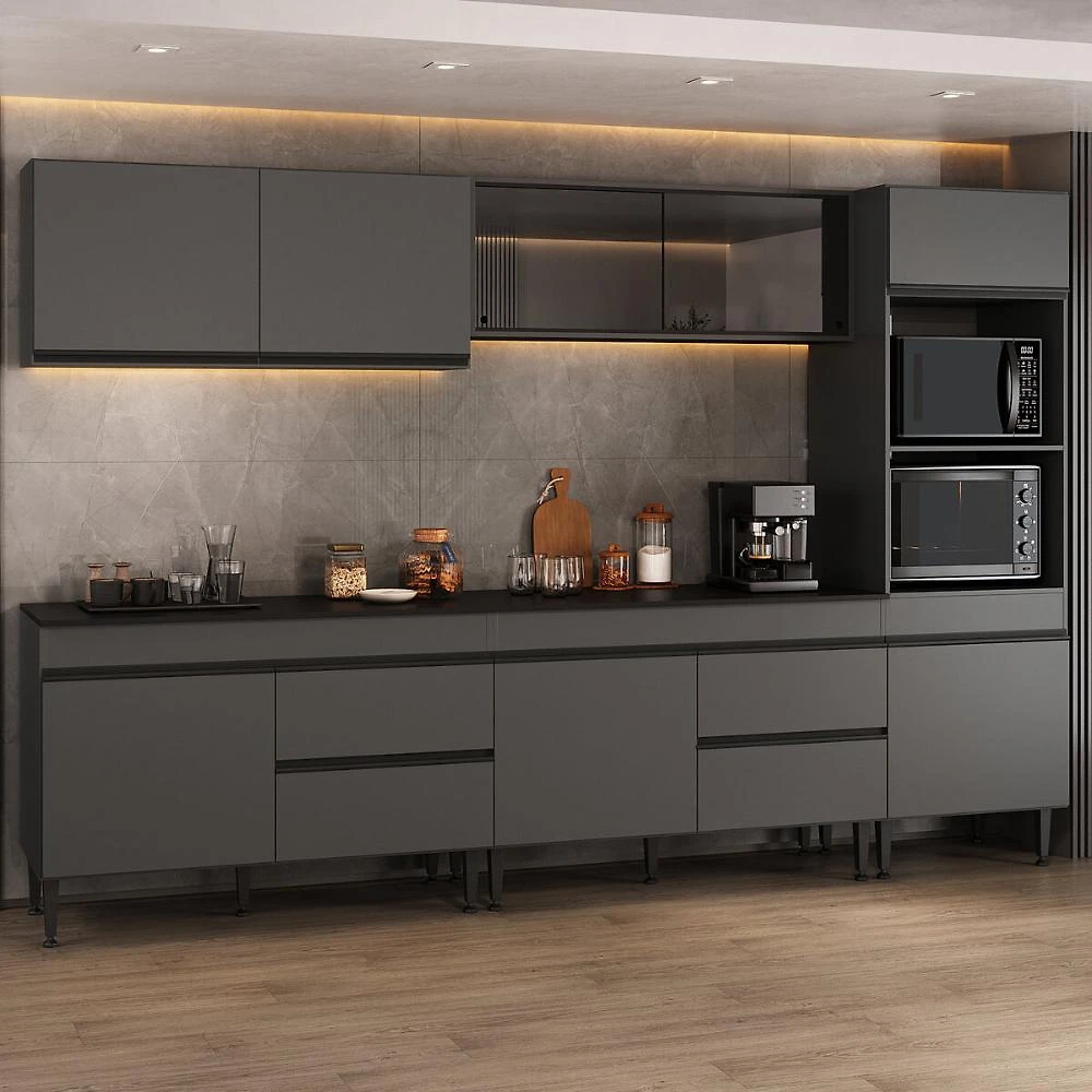 Cozinha Modulada Completa 301,5cm Milano Multimóveis MP2403