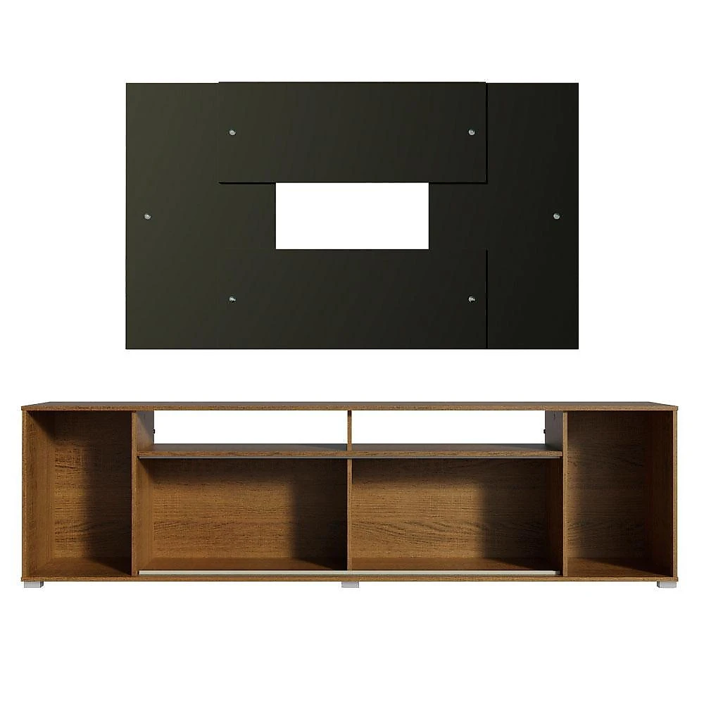Rack madesa cancun e painel para tv até 58 polegadas - rustic/preto 5z8n