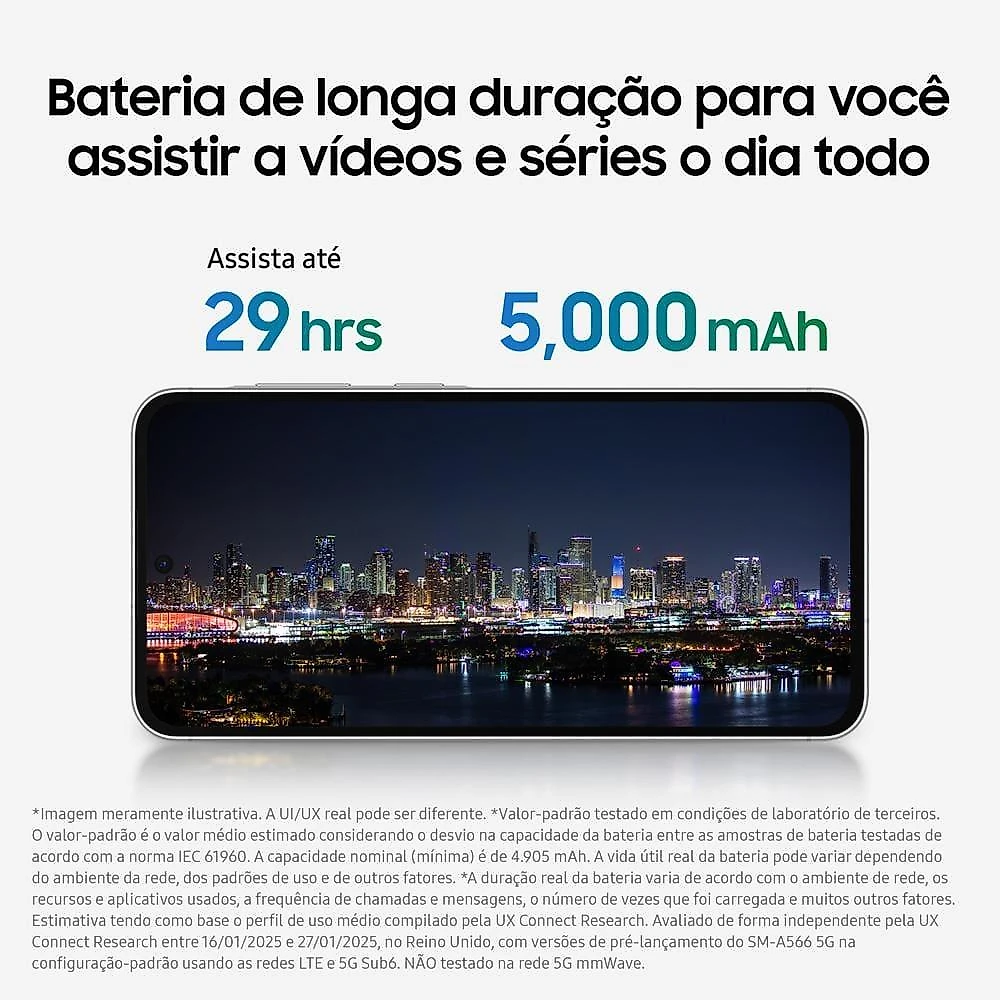Smartphone samsung galaxy a36 5g violeta 128gb, 6gb ram, câmera tripla até 50mp, tela super amoled 6.7", ip67, nfc, recursos ai e snapdragon 6 gen 3
