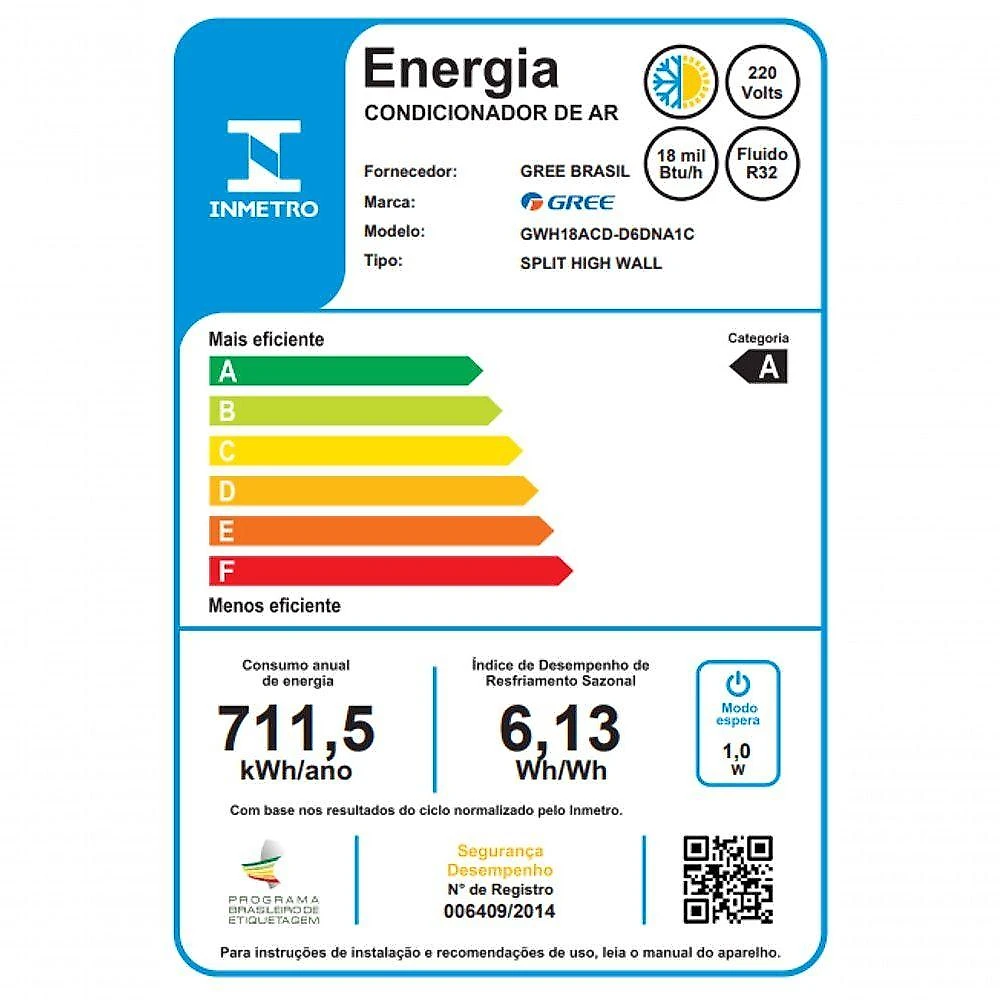 Ar Condicionado Split Hi Wall Gree G-diamond Auto Inverter 18.000 Btus Quente e Frio 220V R-32