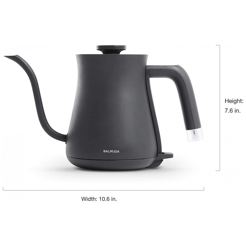 Chaleira elétrica pescoço de ganso BALMUDA preta 0,6L inox 110V