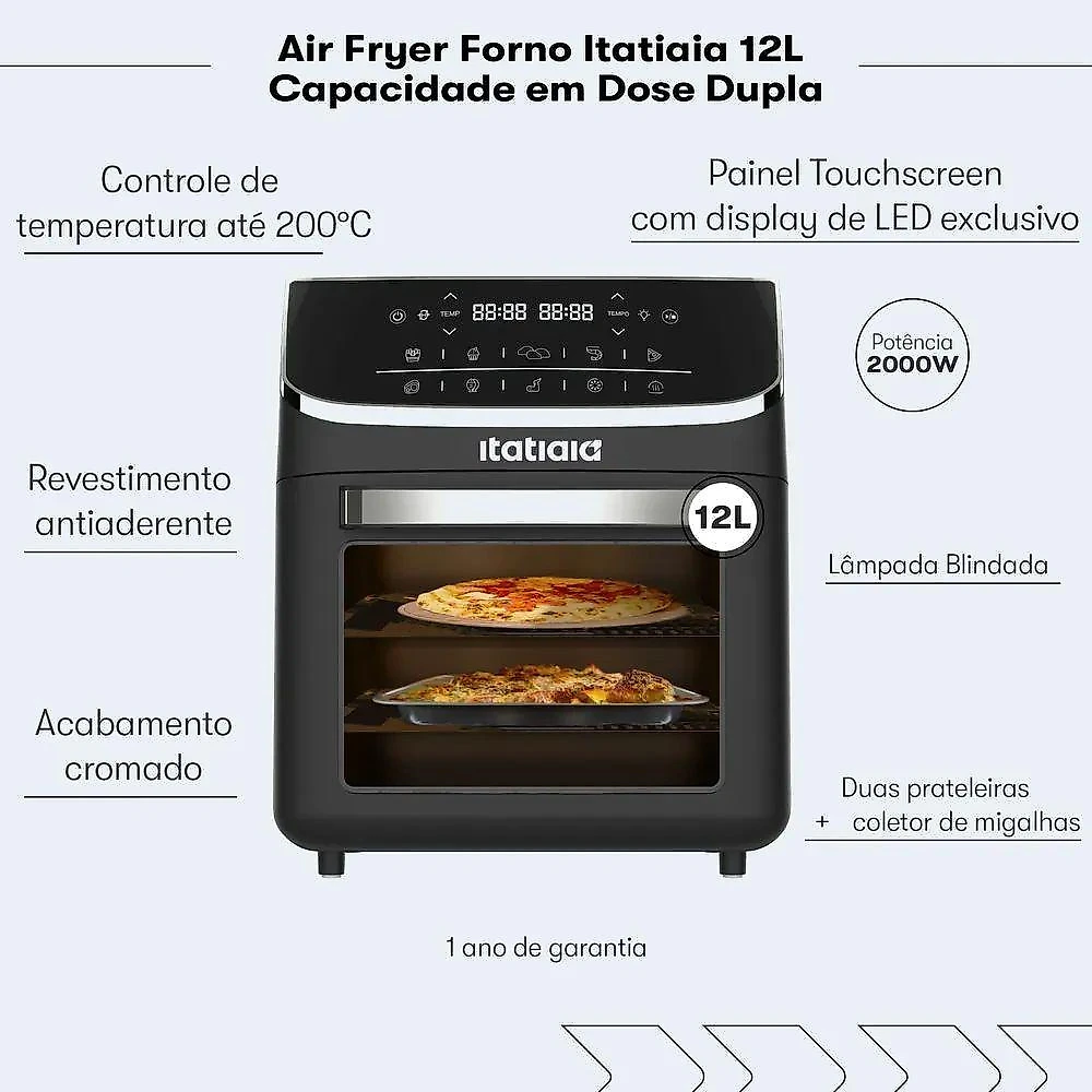 Fritadeira Air Fryer Itatiaia Forno 12L AFITA1004 110V