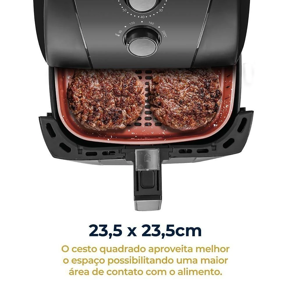Air Fryer Britânia BFR50 1500W com Revestimento Redstone Preto 110V