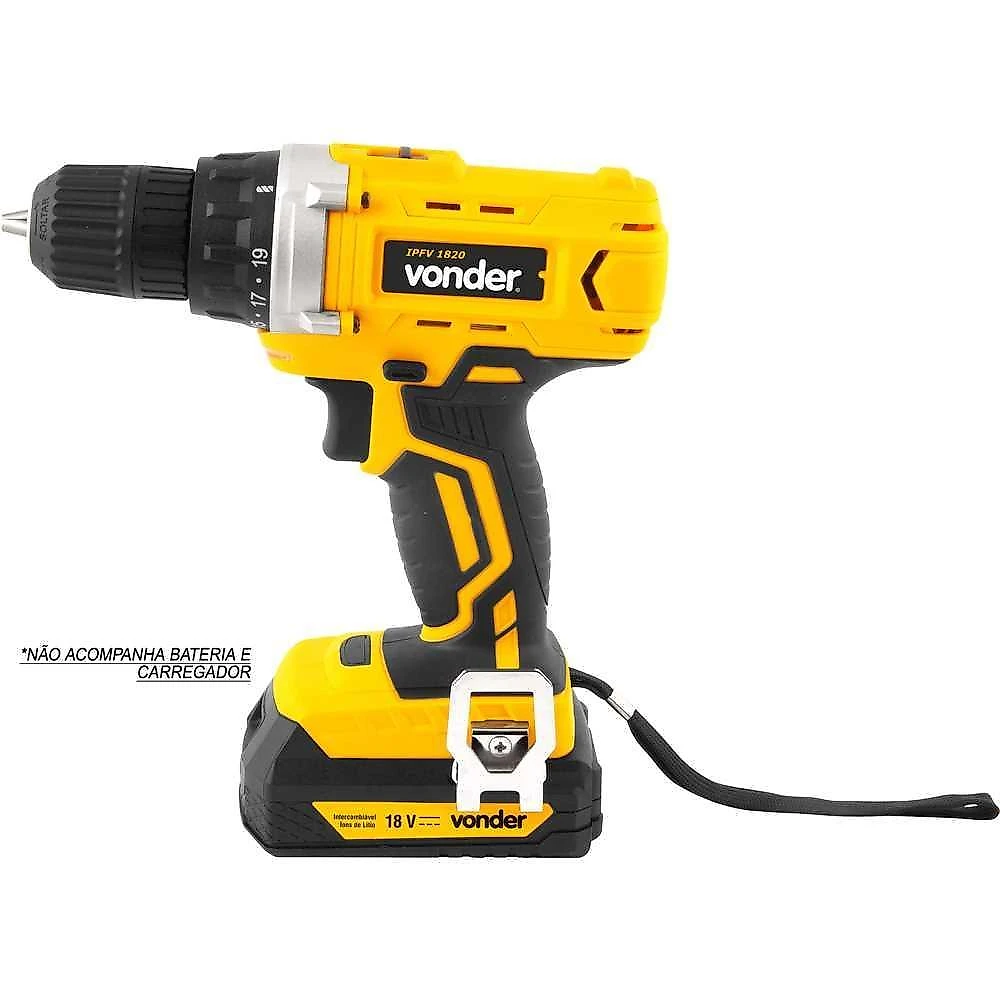 Parafusadeira furadeira 3/8'' sem fio 18v ipfv 1820 vonder