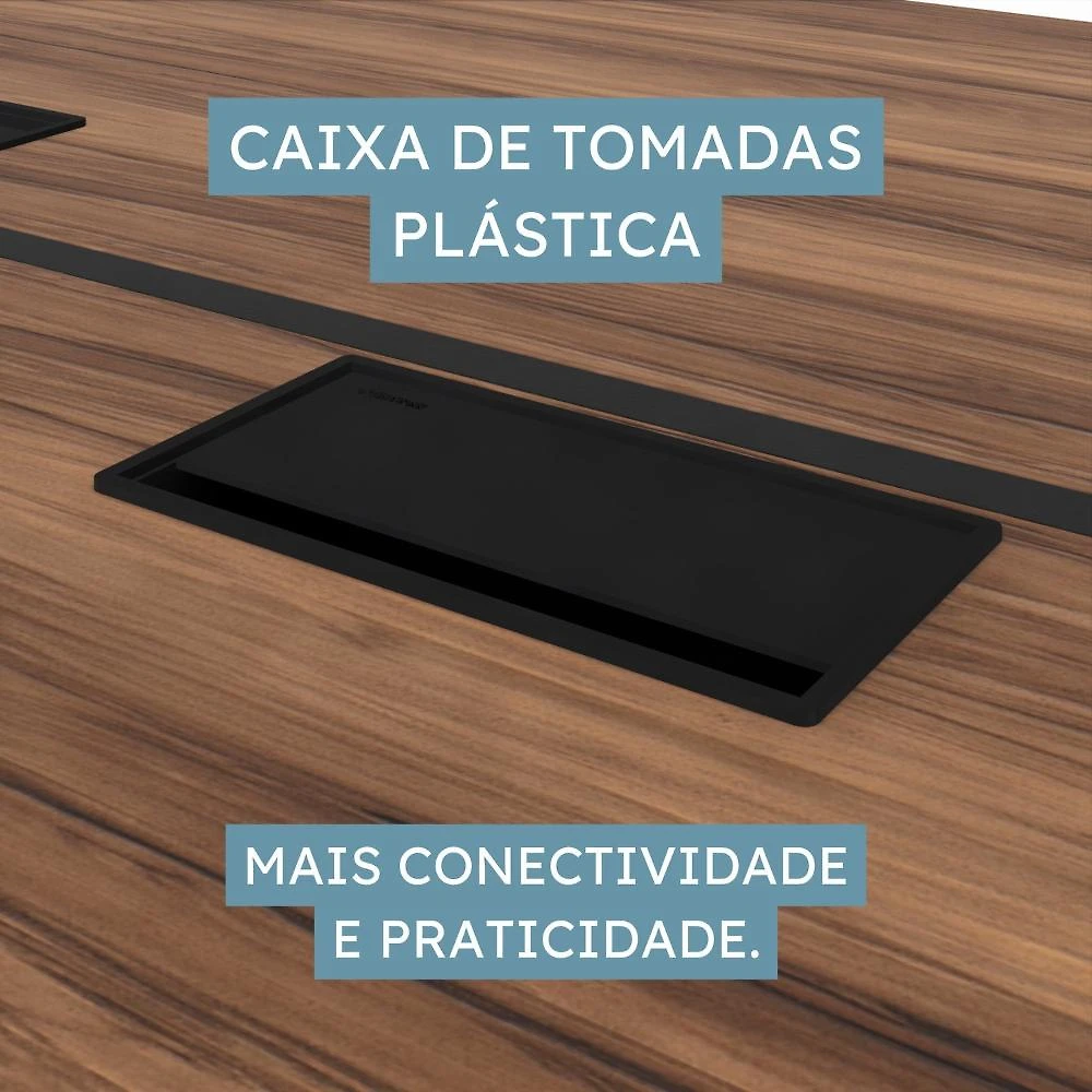 Plataforma Dupla Acoplar Pé Quadro Espresso Móveis Marrom/Preto