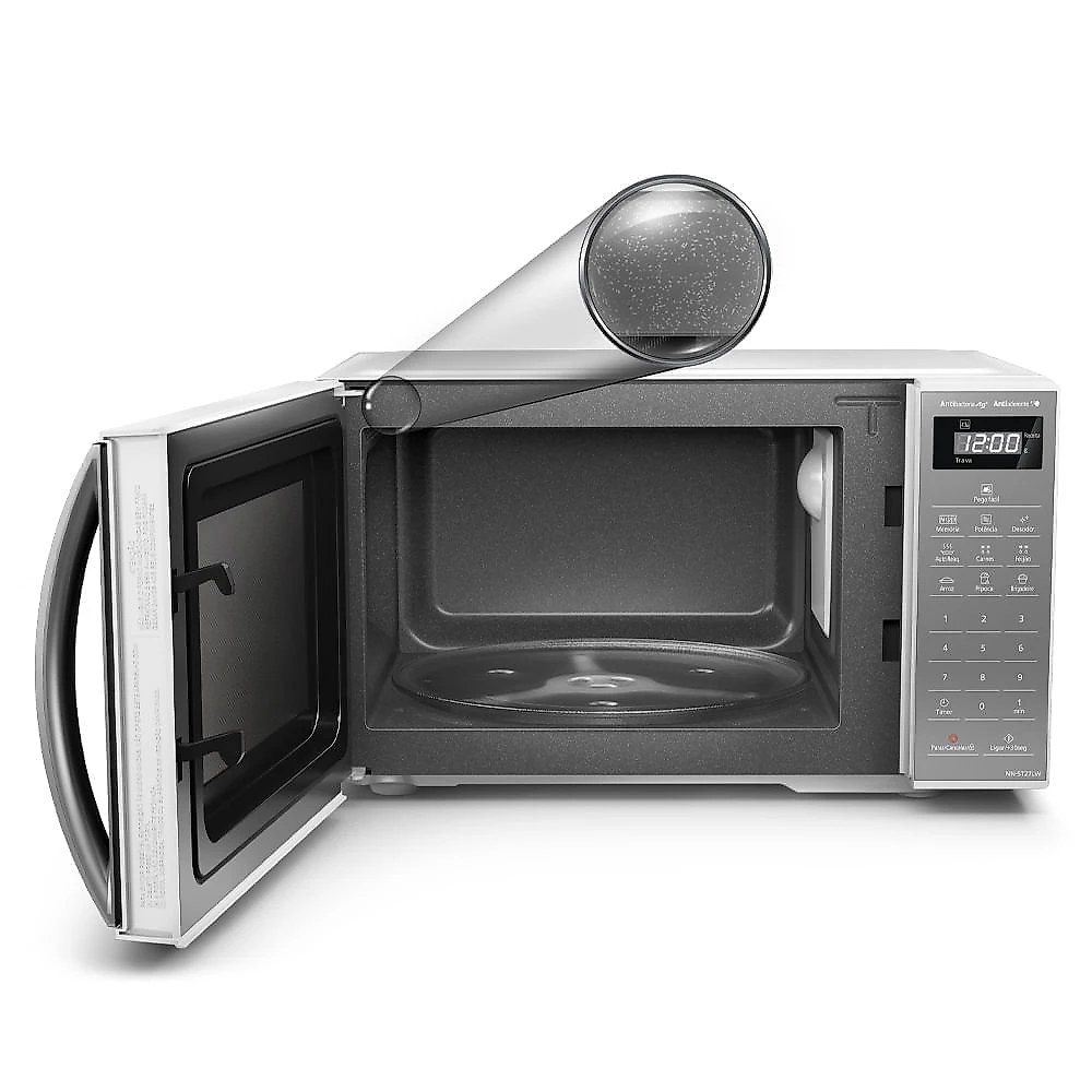 Microondas Panasonic Tecnologia Pega Fácil 21L Branco Espelhado - ST27LWRU 110v