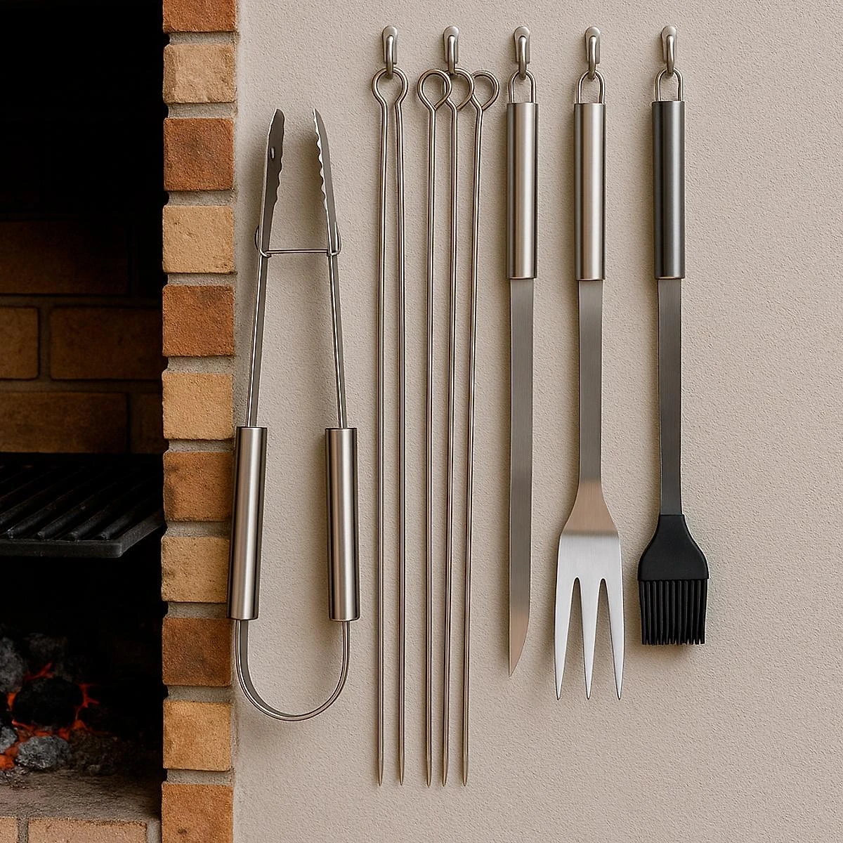 Miniatura Kit Churrasco Profissional Inox Ideal Para Presentear