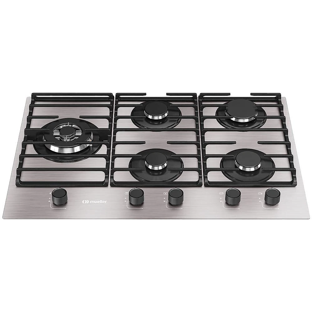 Cooktop Mueller 5 Bocas De Alumínio 77cm Com Grade Dupla MCG5BL Bivolt