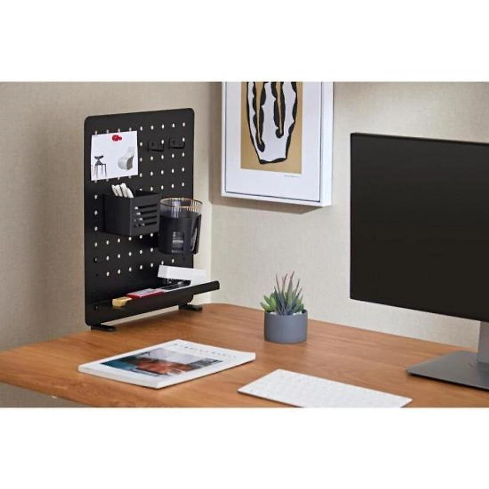 Painel Organizador Grid Space Office com Kit de Fixação e Acessórios Inclusos Preto Fortrek