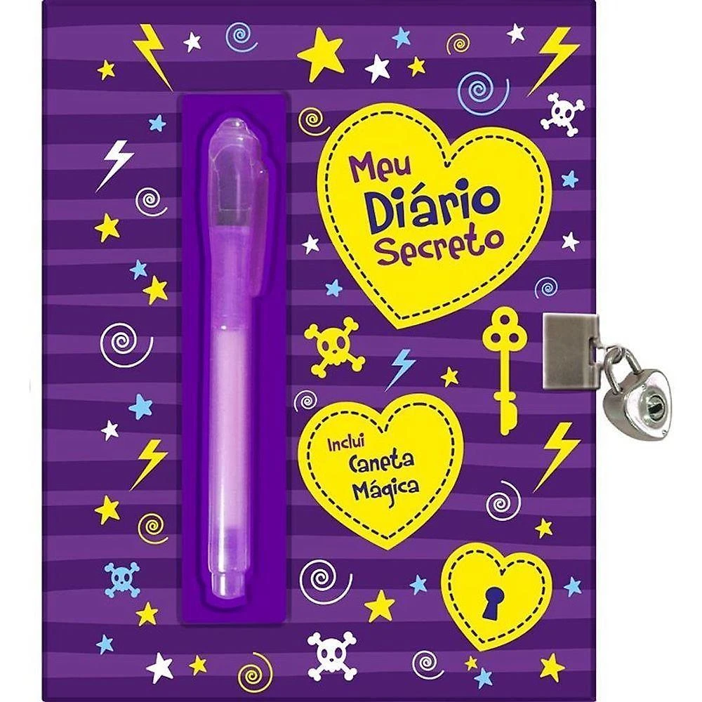 Diário Editora Vale das Letras Meu Diário Secreto com Cadeado Roxo