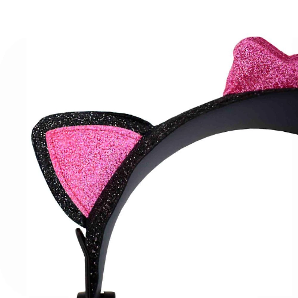 Miniatura Headphone Cat Ear Fone De Ouvido K-mex Preto E Rosa Ar30