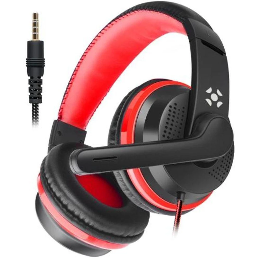 Headset Gamer Fortrek Spider Black P3 [F002] com Conexão P2 e Graves Potentes Preto, Vermelho