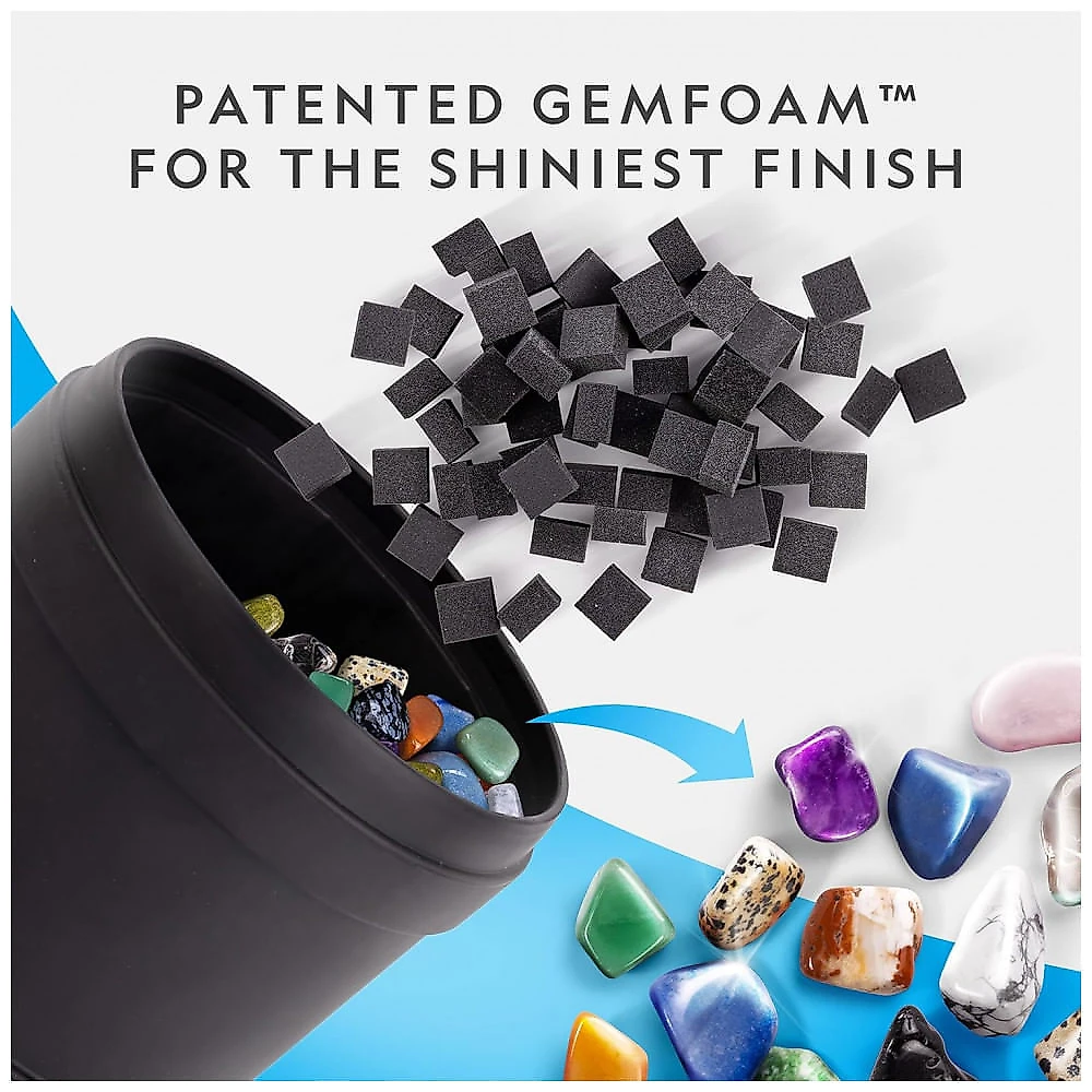 Hobby Rock Tumbler Kit – Polidor de Pedras à Prova de Vazamentos com Temporizador de 7 Dias, Kit Completo com Grit e GemFoam National Geographic