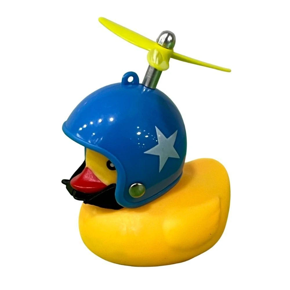 Miniatura Patinho Buzina Borracha Moto Bike Guidão Luz Hélice Modelos Azul