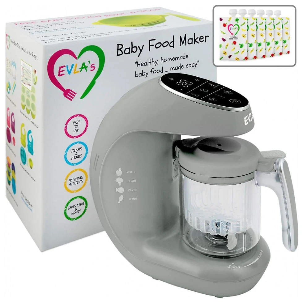 Processador de Alimentos para Bebês Multifuncional com Controle Digital, 110V EVLAS, Laranja