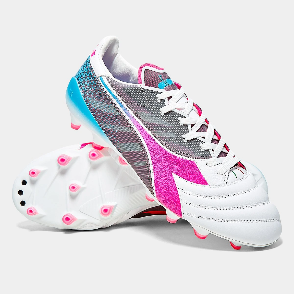 Miniatura Chuteira Campo Diadora Brasil Elite Veloce Gr Ita Lpx Unissex Branco+Azul - 38