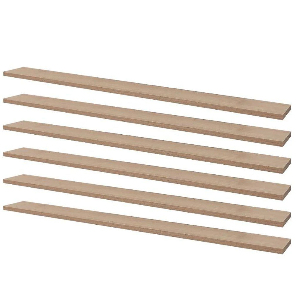 Prateleira Kit 6 80X15CM MDP Suporte Invisível Organizador Sala Rústico Bege Mercado das Prateleiras