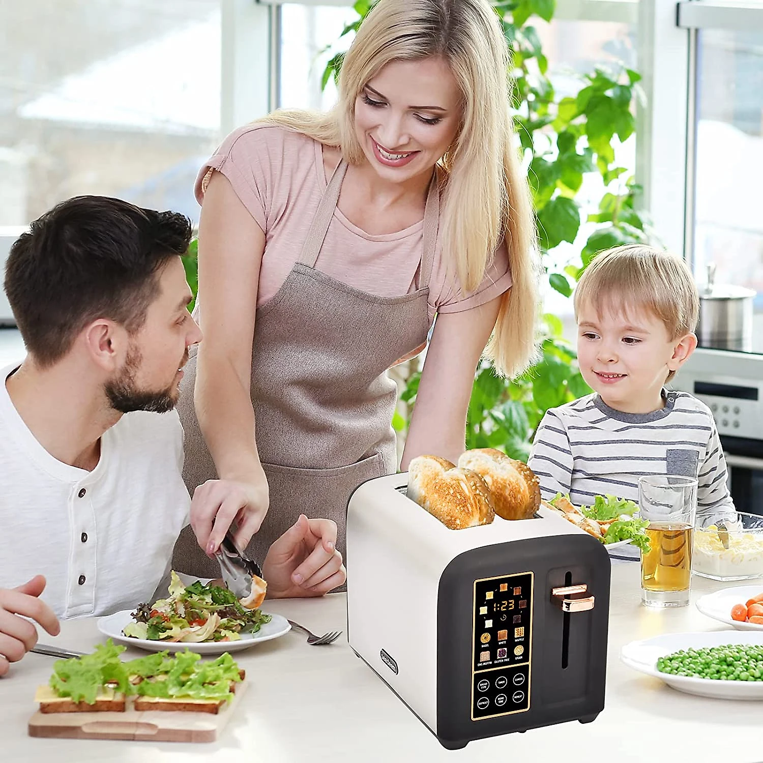 SEEDEEM Torradeira Elétrica 2 Fatias com 7 Níveis de T ostagem 1350W110V Preto