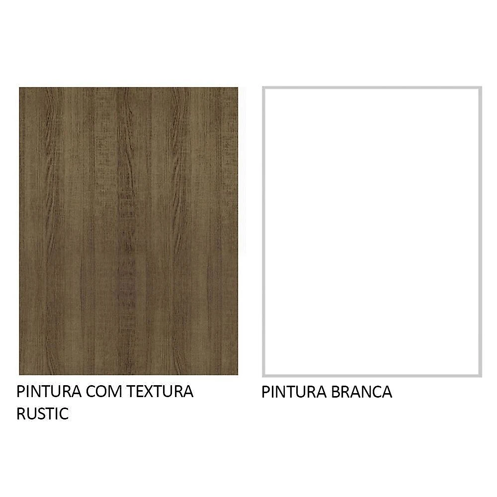 Guarda-roupa casal 3 portas de correr com espelhos 2 gavetas rustic/branco sublime madesa