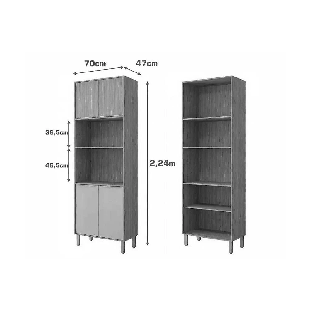 Cozinha Modulada Divina 6 Portas 2 Gavetas MDF 120CM Cinamomo e Titanium MGM